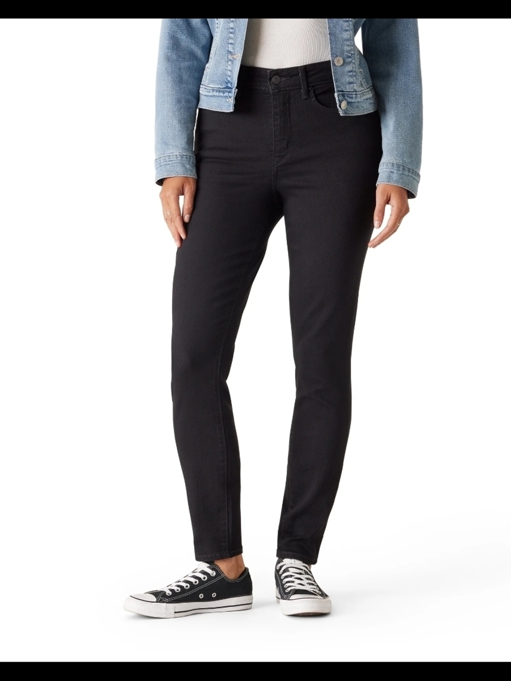 Signature by Levi Strauss Women's Mid Rise Skinny Jeans Size 10M Black NWT